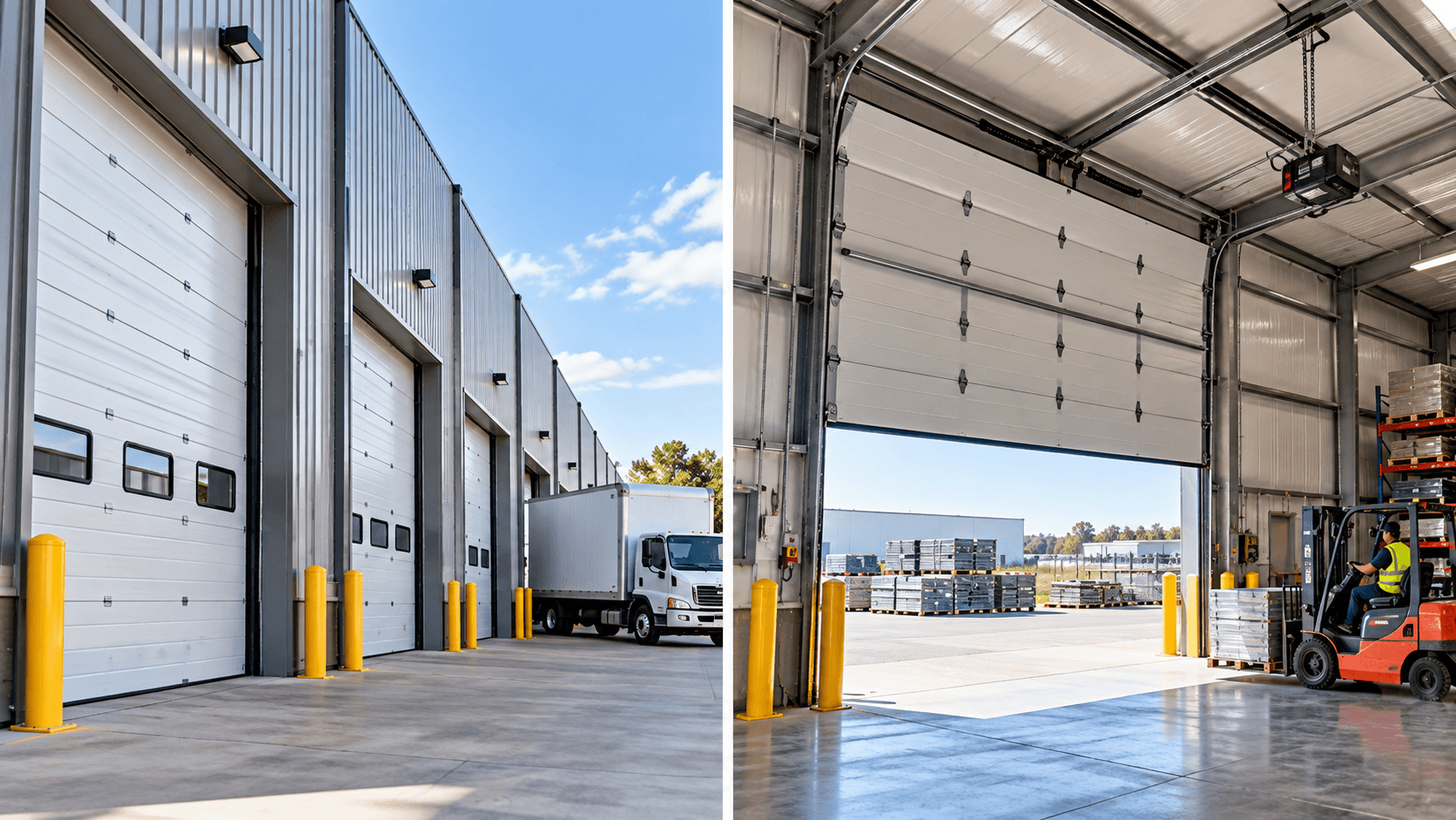 Commercial garage door supporting warehouse operations in Porter TX