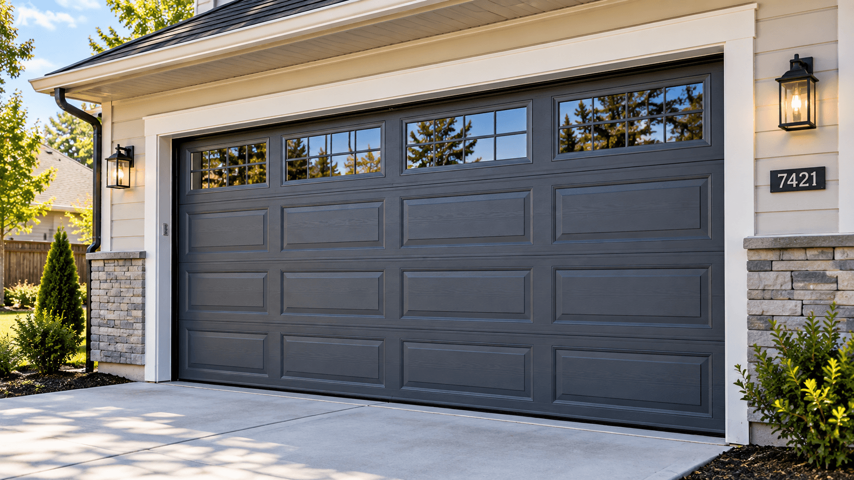 Garage door operating correctly after professional repair in Porter TX