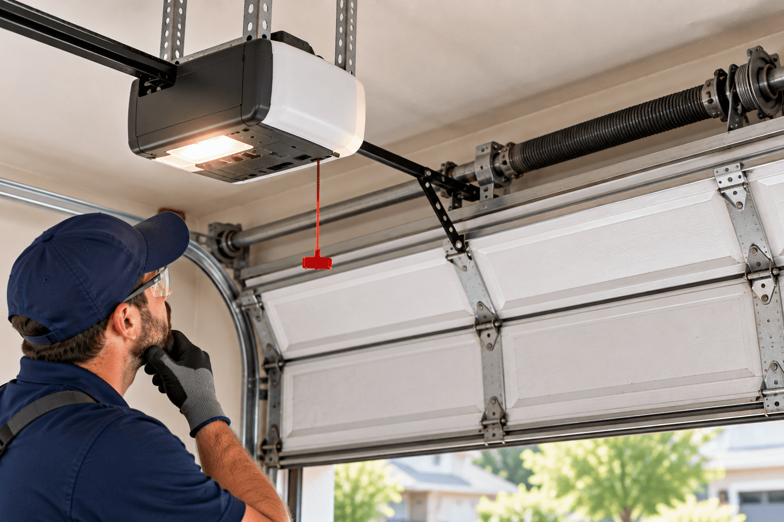 Garage door opener motor struggling to lift the door in Porter TX